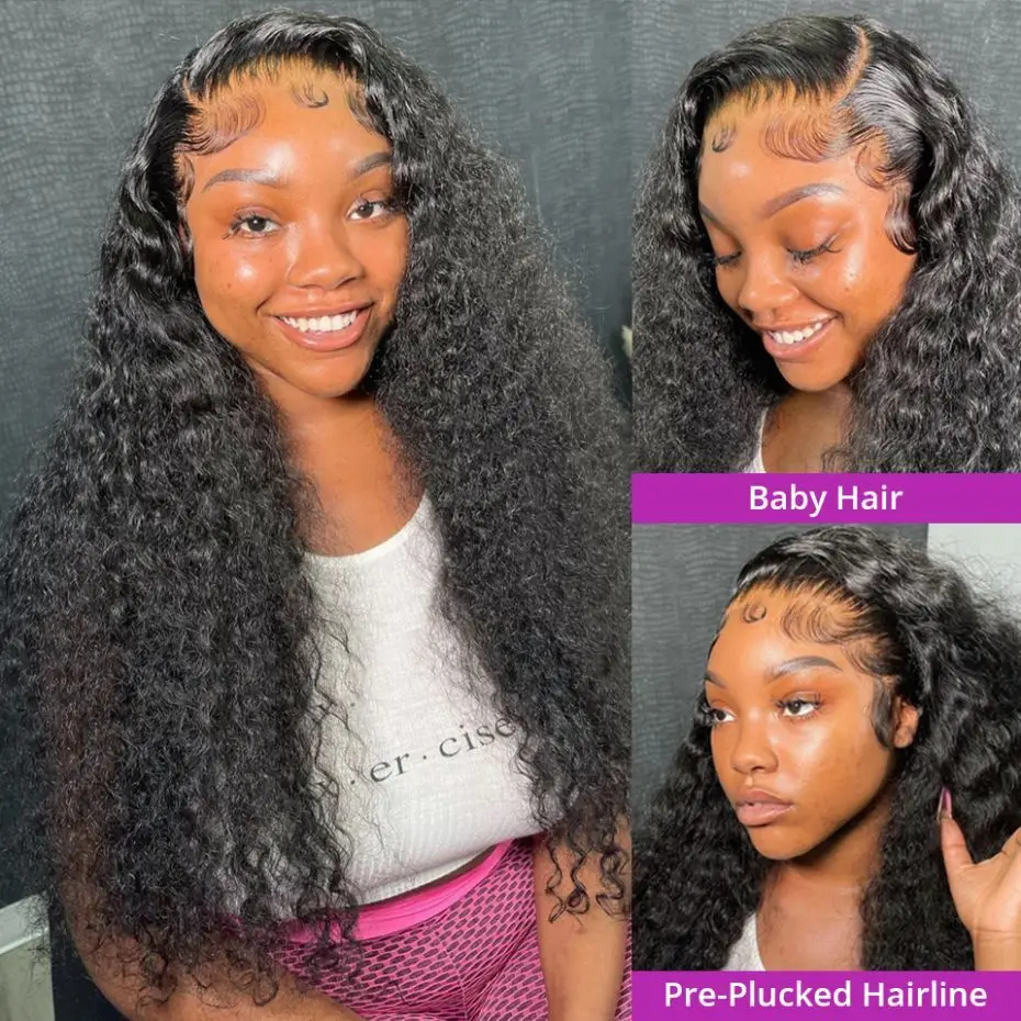 100% Human Hair Deep Wave Lace Front Wig 13x6 13x4 HD Lace Frontal Wig New Glueless 5x5 Lace Closure Wig For Women Pre Plucked