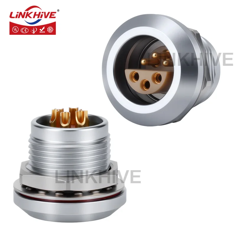 

Compatible with LEMO HGP 2C 2 3 4 5 6 8 10 12 14 Pin IP68 Waterproof Socket Push Pull Connector with EMC Protection