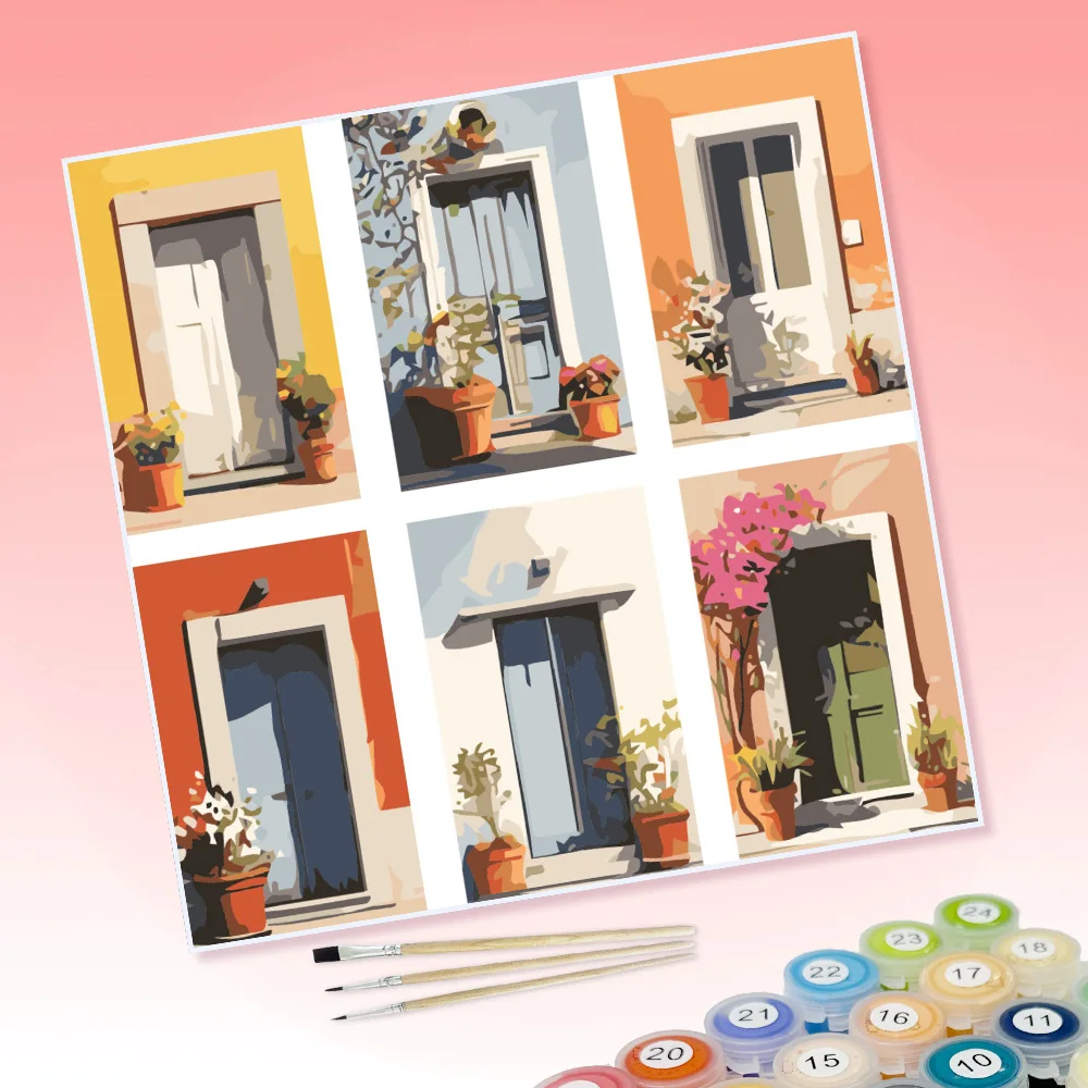 6 Stücke von DIY-Malbildern mit blühenden Blumen im Frühling, voller Vitalität, geeignet für die Wanddekoration zu Hause. – Detail 1