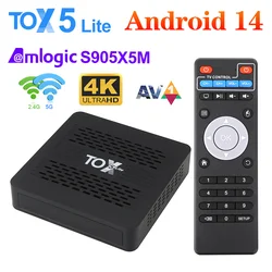 TOX4 Android 13 Smart TV Box 4GB 32GB RK3528 Dual Wifi 1000M LAN BT5.0 supporto H.265 4K DLNA HDR10 Media Player Set top box