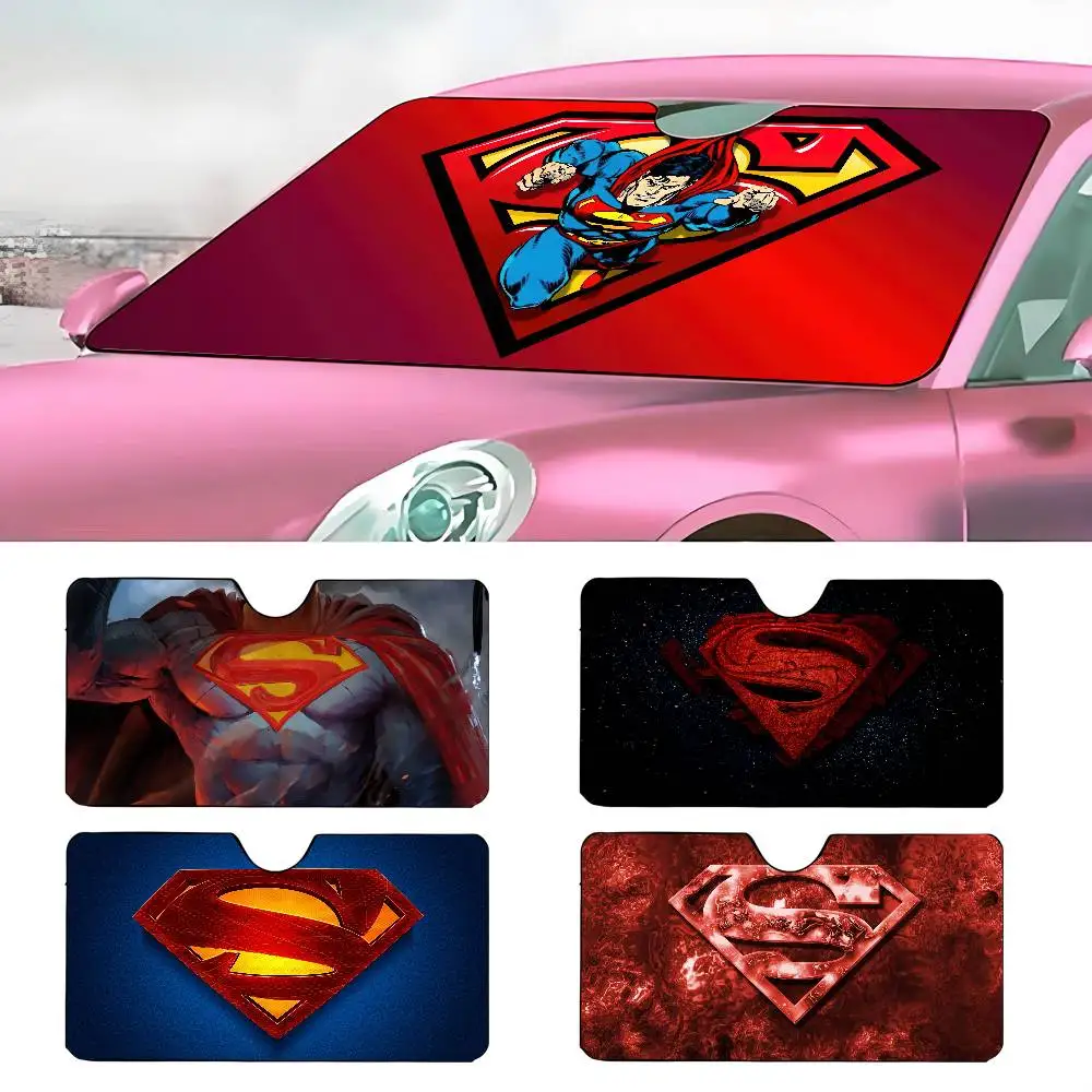 

Крутой солнцезащитный козырек с логотипом S-SupermanS Cool Hero, лобовое стекло, защита от ультрафиолета, передняя солнцезащитная козырек для салона автомобиля