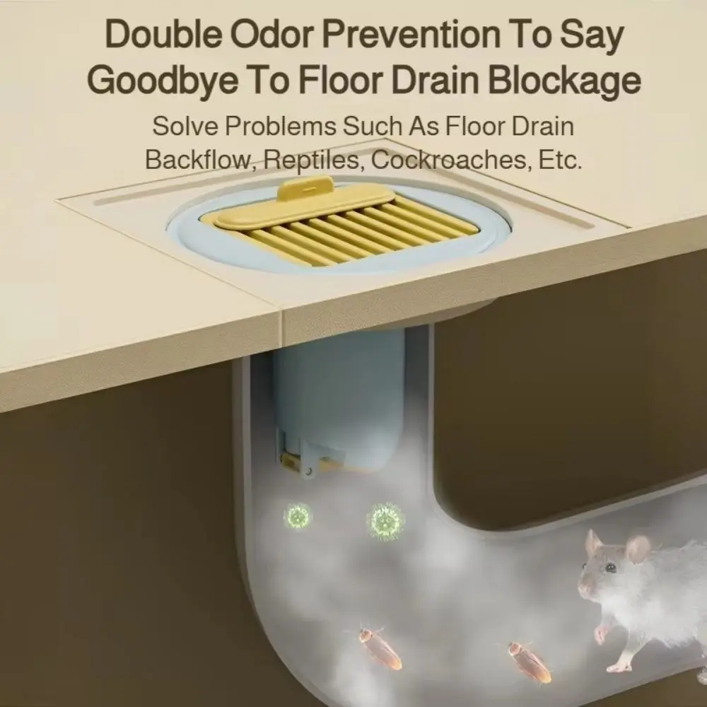 

Антизапаховый напольный слив с автоматическим закрытием, магнитный, с защитой от засоров, дезодорирующий, заглушка для напольного слива