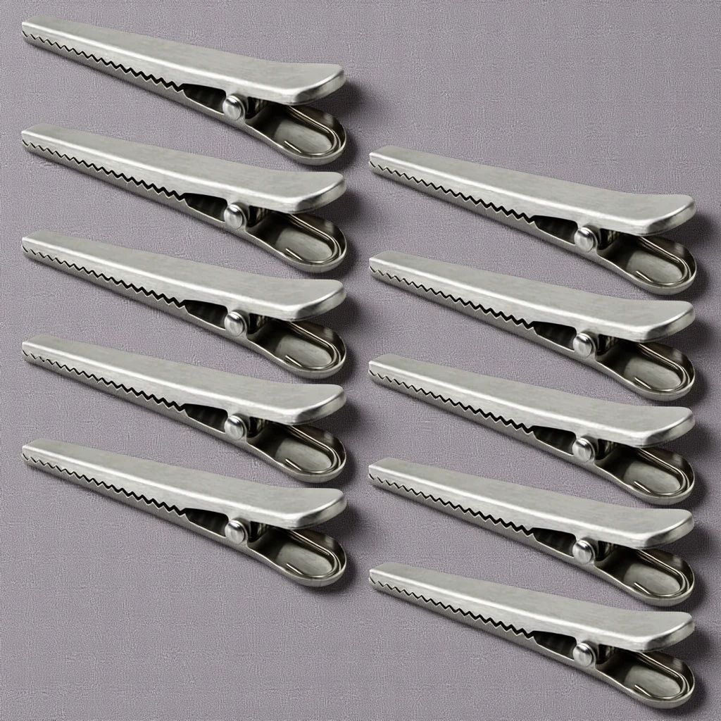 10 Pcs Bag Closure Clips Closing Clamps for Food Sealing Metal Squeeze Silver Bags