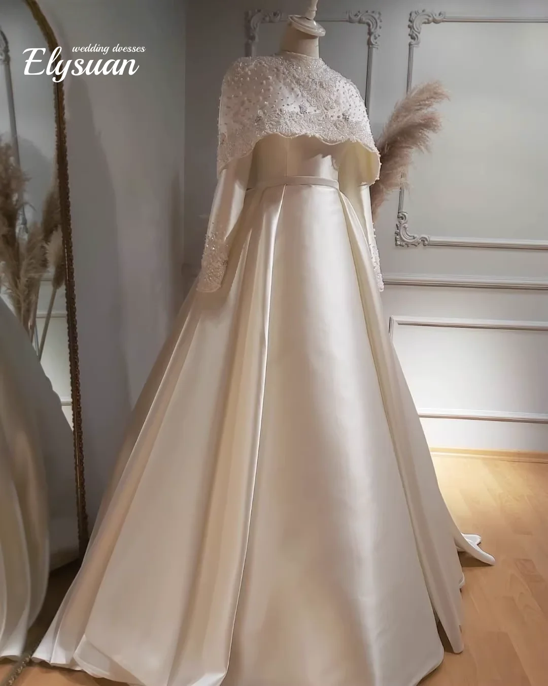 Personalize elegante uma linha vestido de noite feliz vestidos de baile para festa de luxo ocasião especial vestido mangas compridas