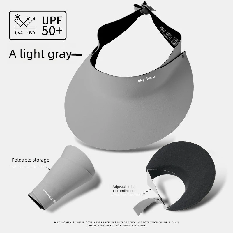 New Seamless Integrated Sun Hat for Women, Foldable Empty Top Hat, Summer UV Resistant Sun Hat, Beach Sports Hat