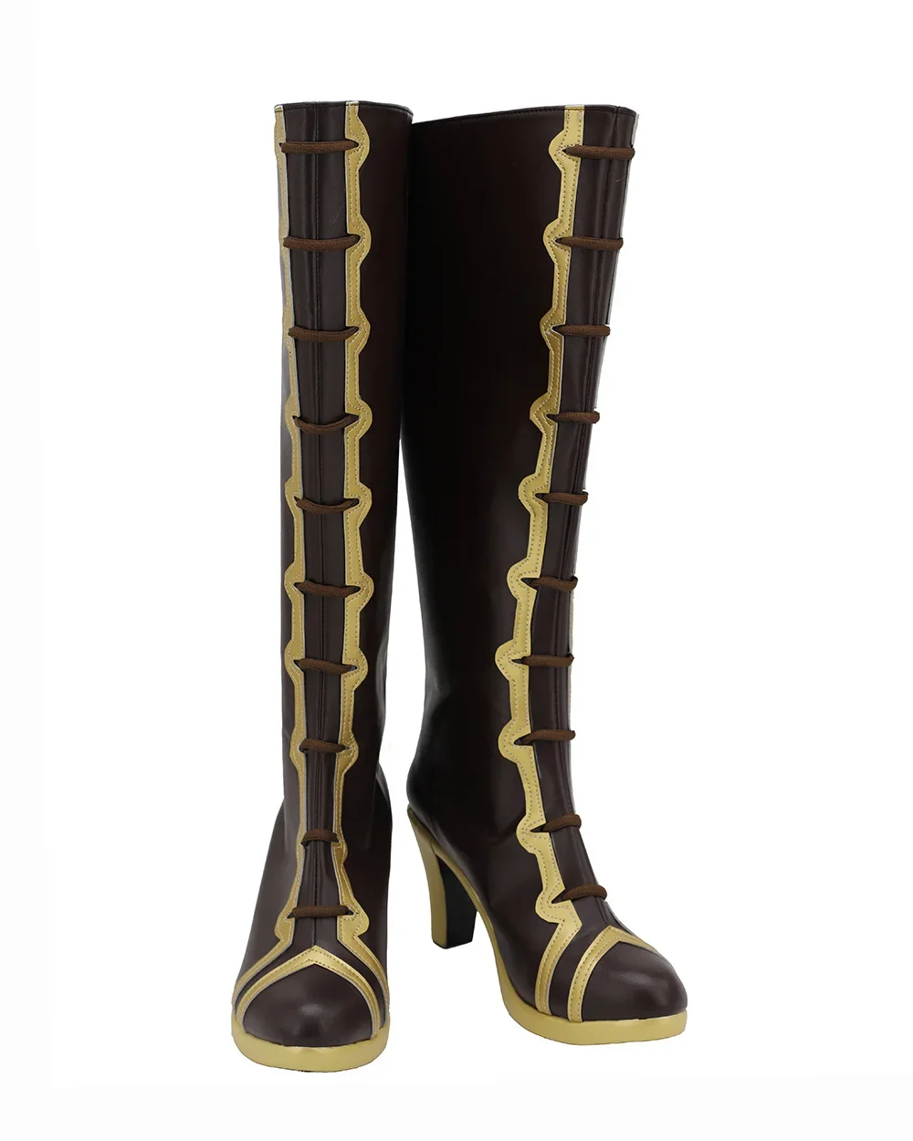 Game WOW Jaina Proudmoore Cosplay Boots Brown Leather Shoes Custom Made Any Size for Unisex