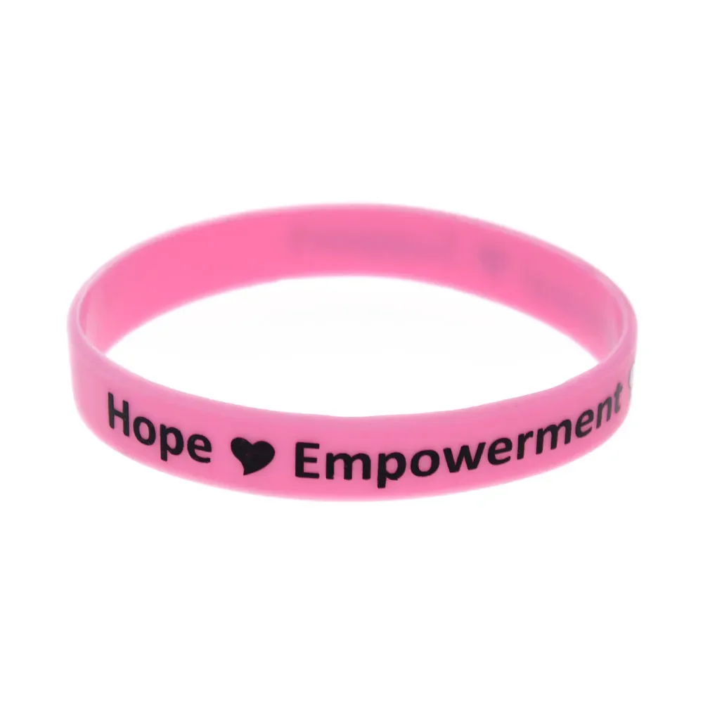 1 PC Hope Empowerment Renewal Support Silicone Wristband Printed Logo Bracelets Woman Fashion 2024