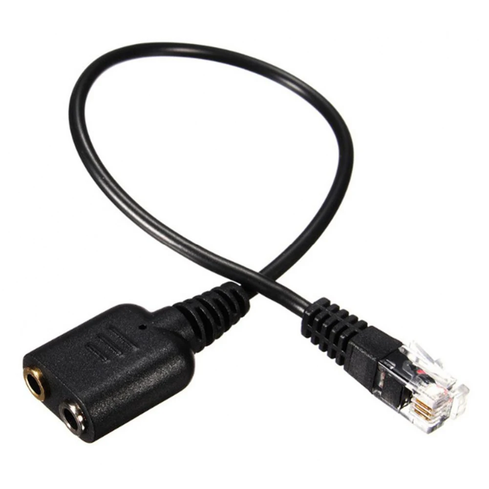 Adaptador de áudio duplo, fêmea para macho, rj9 plug, cabo conversor para pc, computador, fone de ouvido, dispositivos móveis, 3,5mm