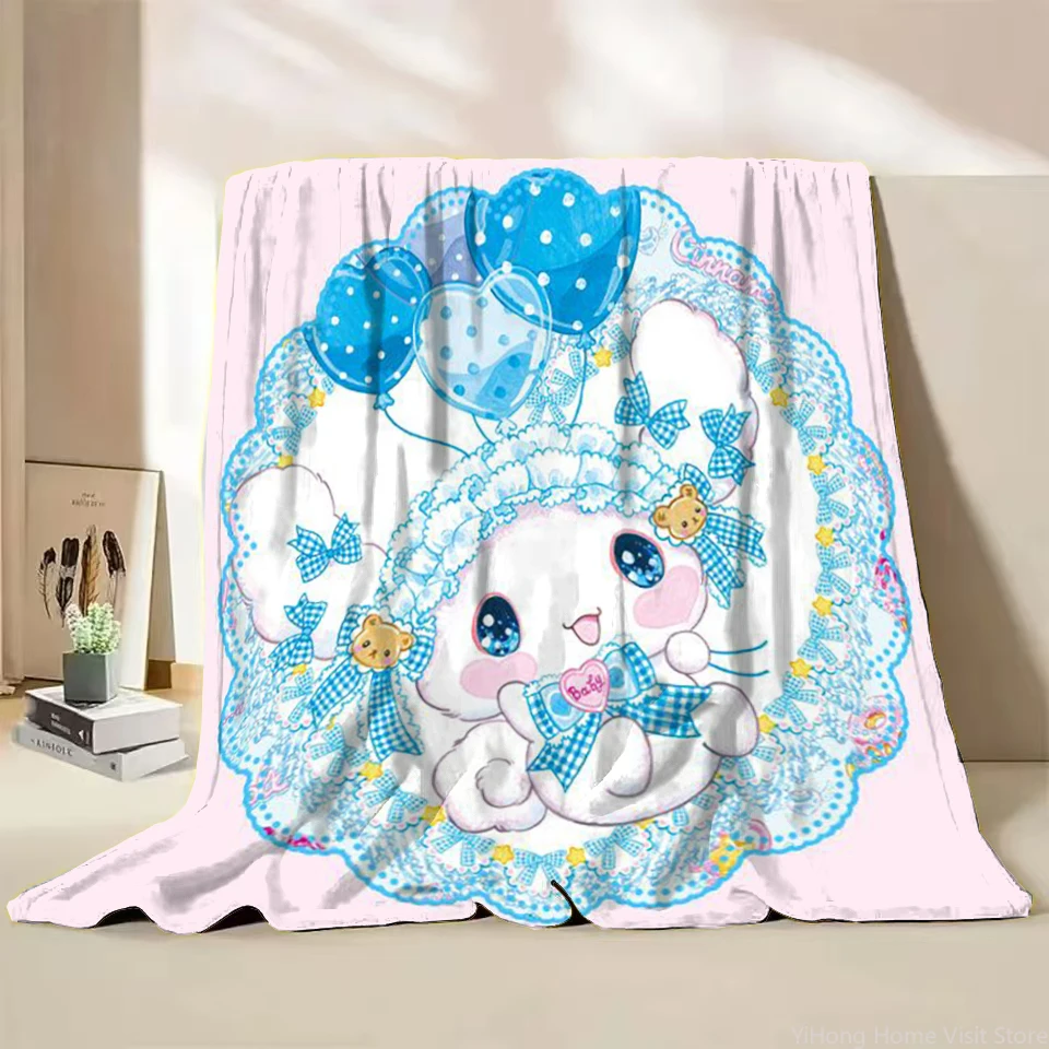 

Sanrio Plush Kids Blanket Soft Fluffy Cute Cinnamoroll Cartoon Warm Throw Quilt Rainbow Blanket for Sofa Bedroom Gift