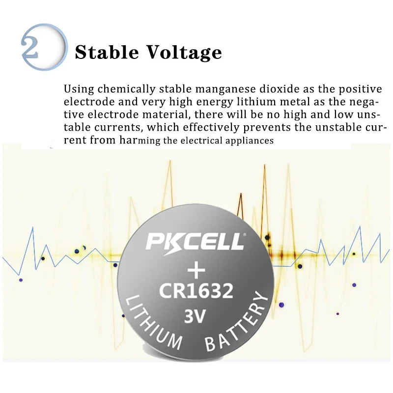 10Pcs*2Card PKCELL CR1632 1632 DL1632 3V Lithium Batteries Cell Button Coin Battery