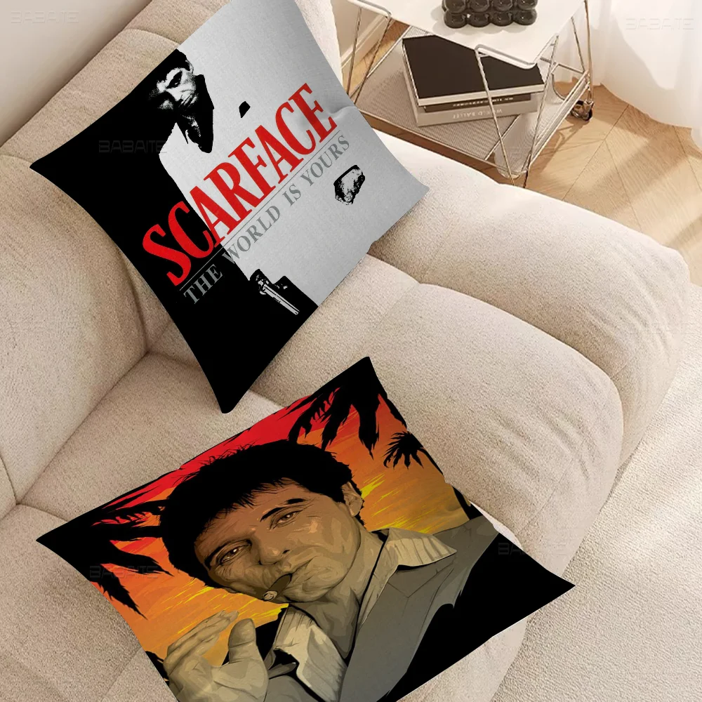 Scarface Poster Anime Pillow Gifts Home Office Furnishings Bedroom Sofa Car Cushion Cover Case 45x45cm