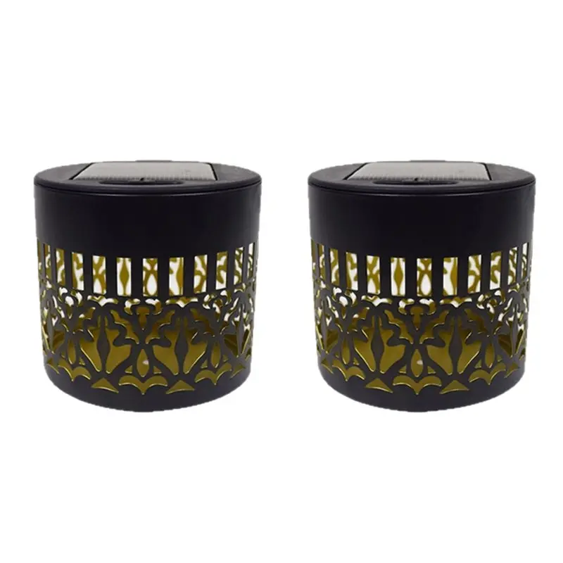 [A92P!】 Solar Powered 2 Pack Mandala Lights- Outdoor Deck Step Wall Lamps For Terrace, Courtyard Backyard, Garden Decor