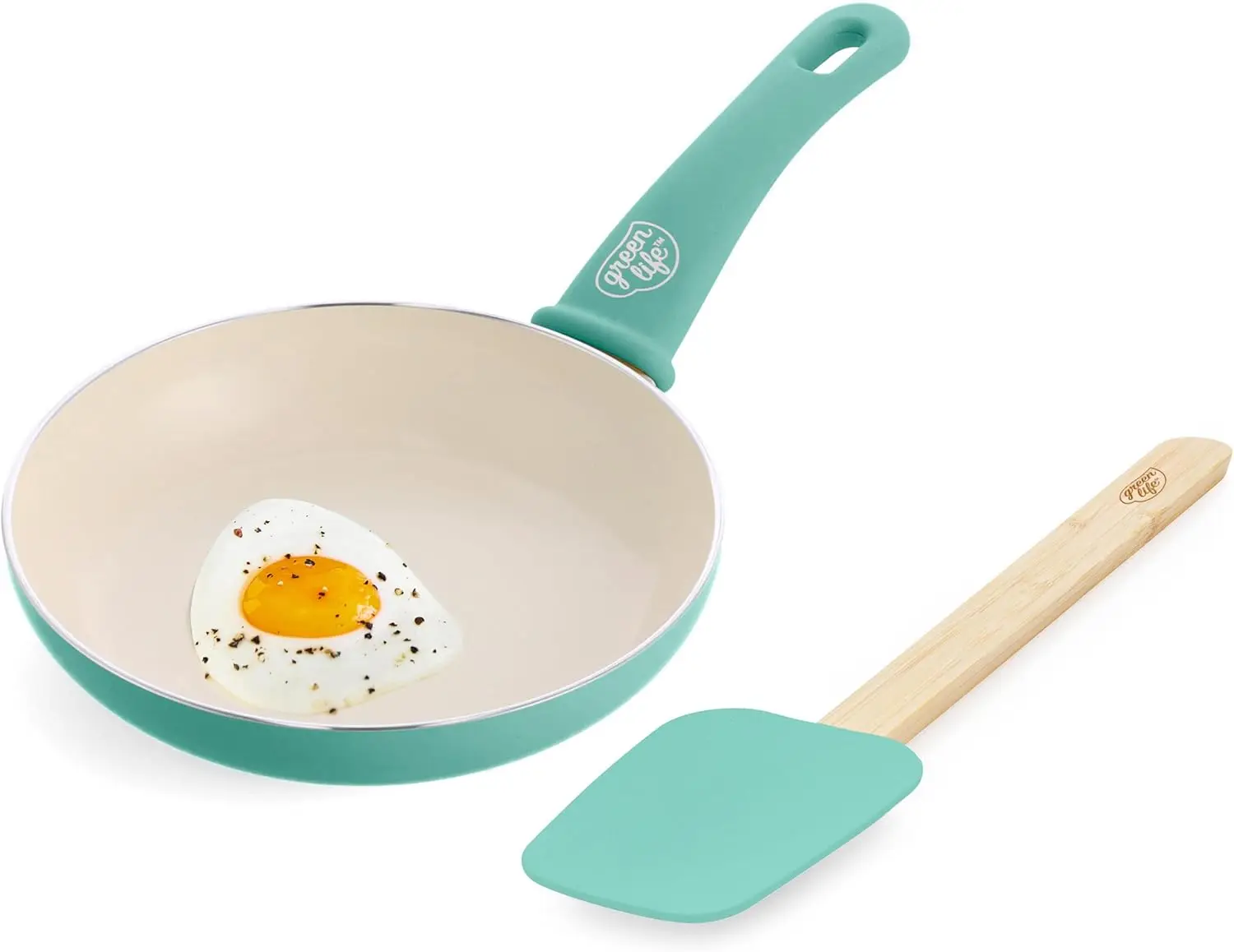 

Набор сковородок и лопаток с мягкой ручкой, 8 футов, керамический антипригарный кастрюля без PFAS, силиконовая лопаточка с бамбуковой ручкой, можно мыть в посудомоечной машине, устойчивый к прохладный H