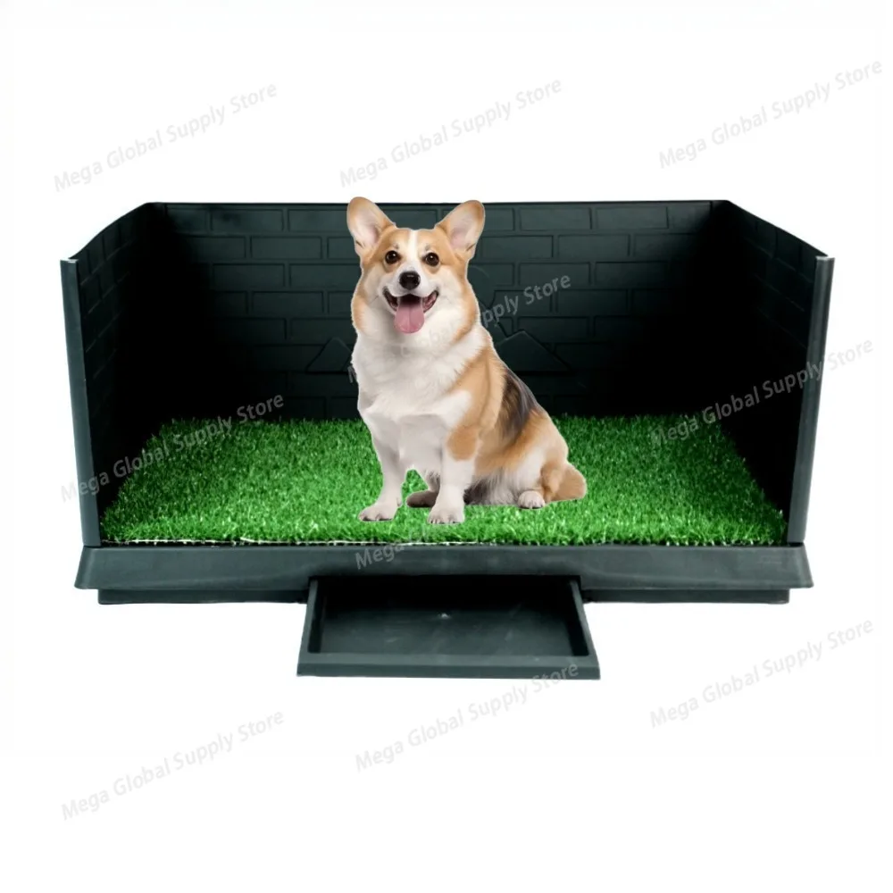 Indoor Dog Potty with Artificial Grass Easy Clean Splash Guard Pet Toilet Puppy Training Pad Fake Grass Pets Products Supplies