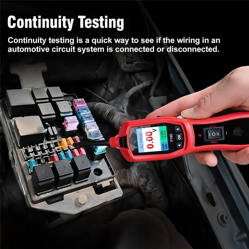 

P180, Circuit Breaker Finder Tool, Battery Tester, AC DC Voltage Tester, Fuel Injector Tester,Automotive Circuit Tester