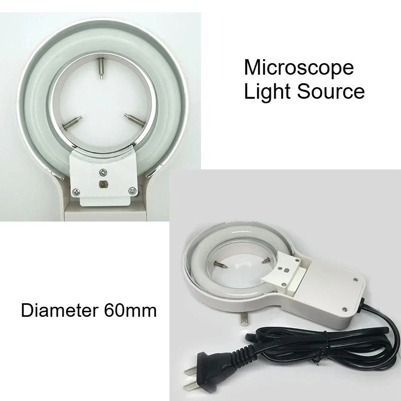

8W Microscope Fluorescent Ring Light Black White Lamp Inner Diameter 60mm Stereo Microscope Illuminator