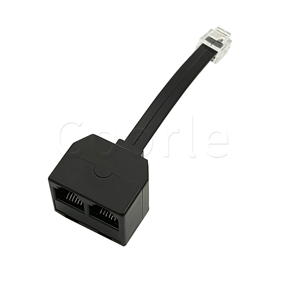 25CM RJ12 6P6C 1 to 2 Wire Adapter Telephone Ethernet Cord Converter Landline Male to Female Plug Separator Cable Splitter
