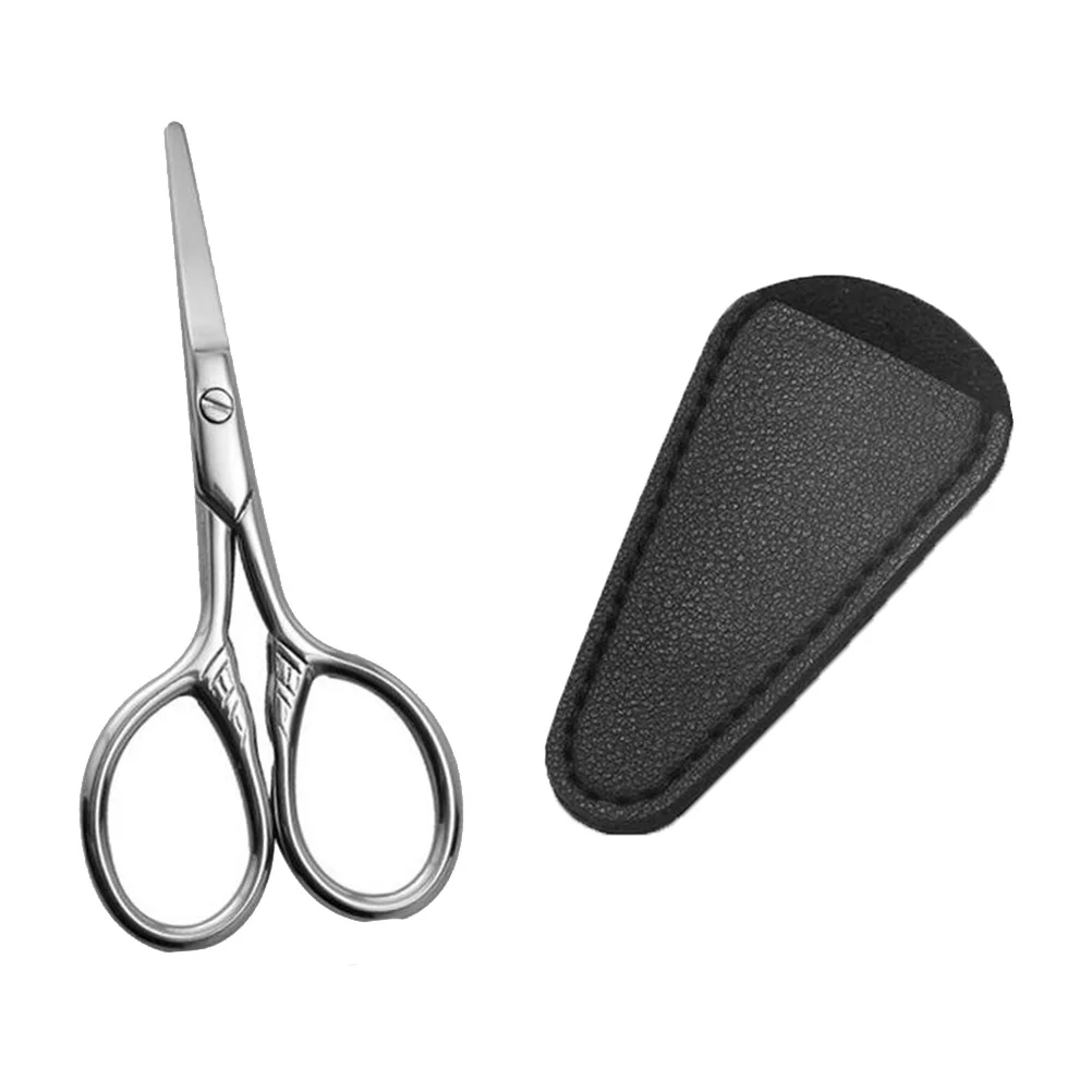 

1Set Men's Beard Trimming Scissors High Polish Stainless Steel Reliable Clean Cut Easy Grip Design for Home Salon Use Black