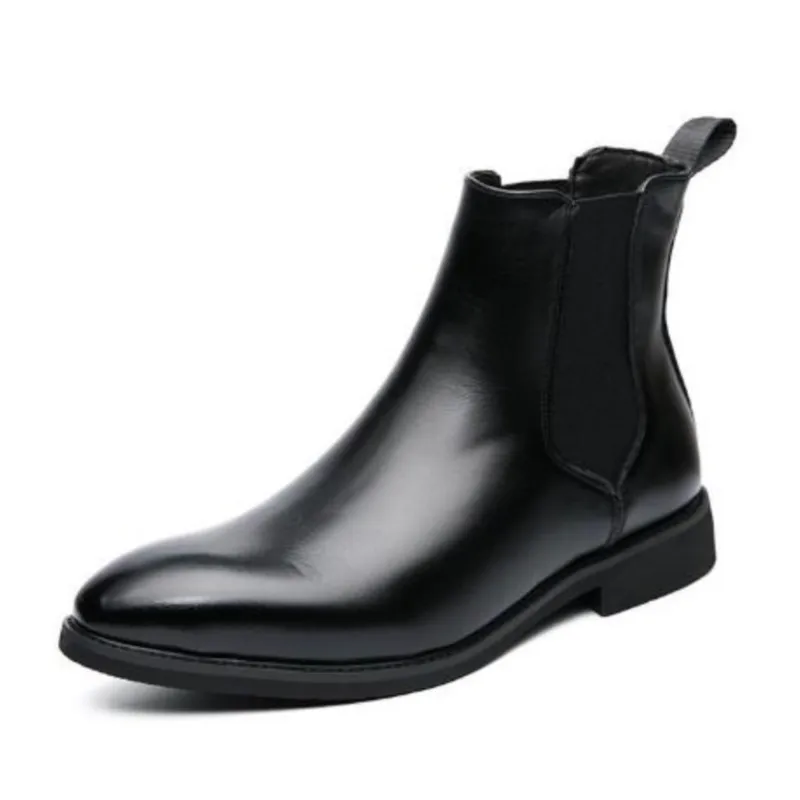 Nuevas botas Chelsea, zapatos para hombre, PU, moda marrón, versátiles, informales, de negocios, estilo británico, ropa de fiesta callejera, botines clásicos C1240