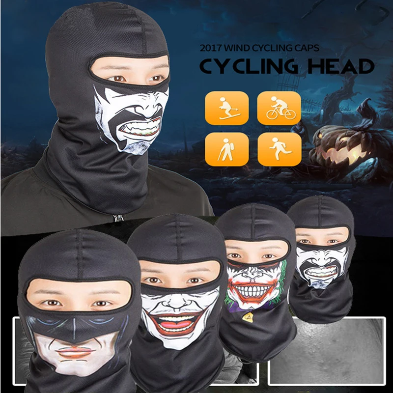 Printed Balaclava Full Face Mask Windproof and Sunproof Motorcycle Helmet Inner Lining Cycling Skiing Outdoor Hiking Balaclava