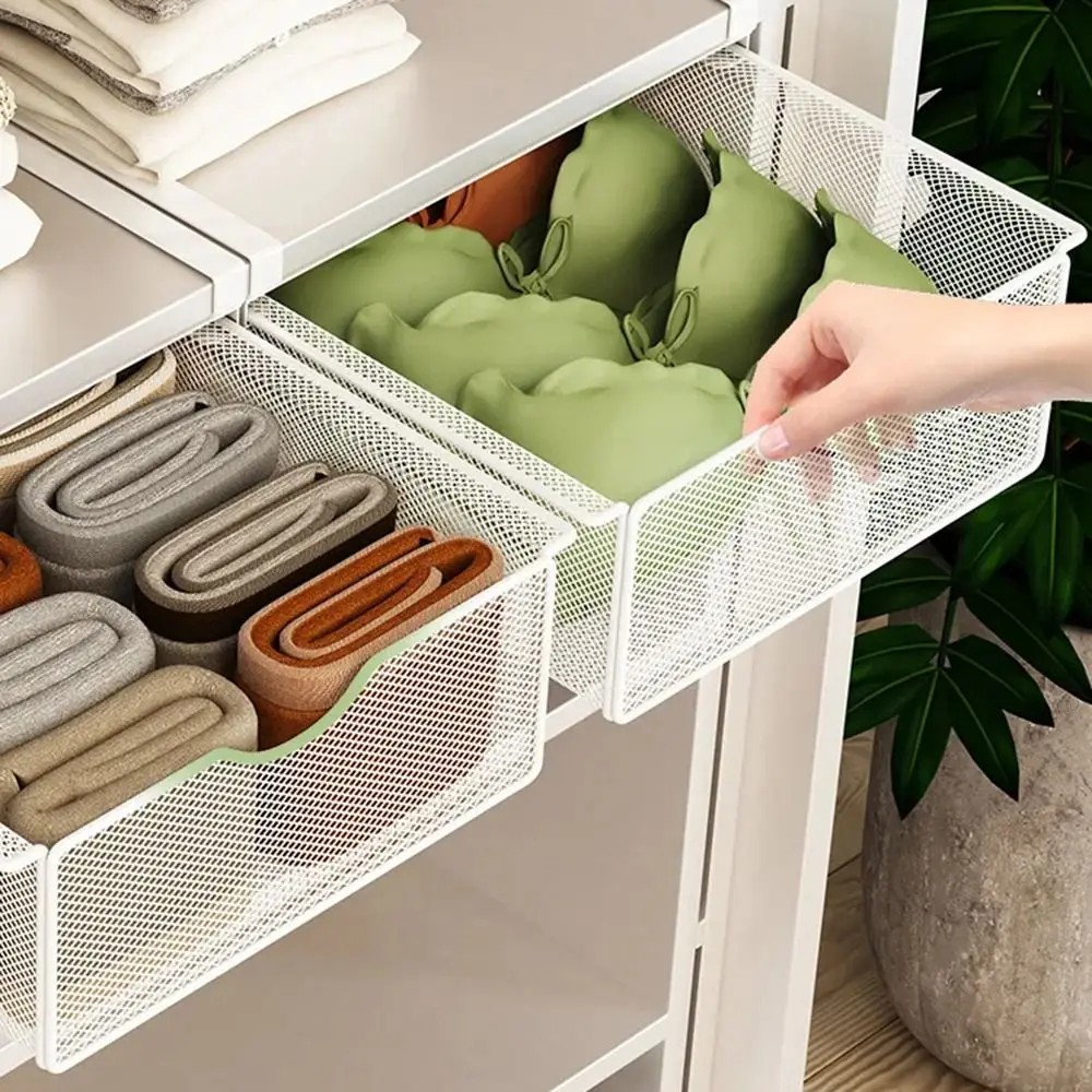 Pull-out Partition Cabinet Mesh Drawer Divided Smooth Slide Underwear Storage Rack Large Load Bearing Easy Install