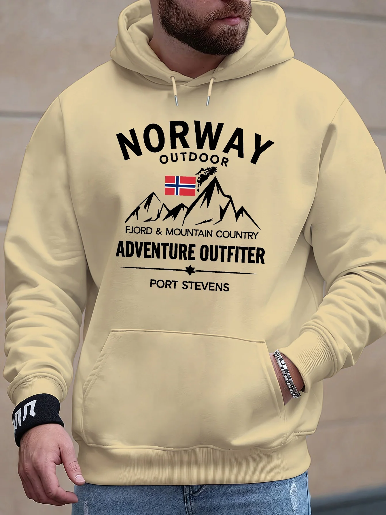 Street Hip Hop Fashion Trend Print Men Hooded Sweatshirt Autumn Winter Daily Outdoor Sports Loose All Build Fitness Leisure Warm