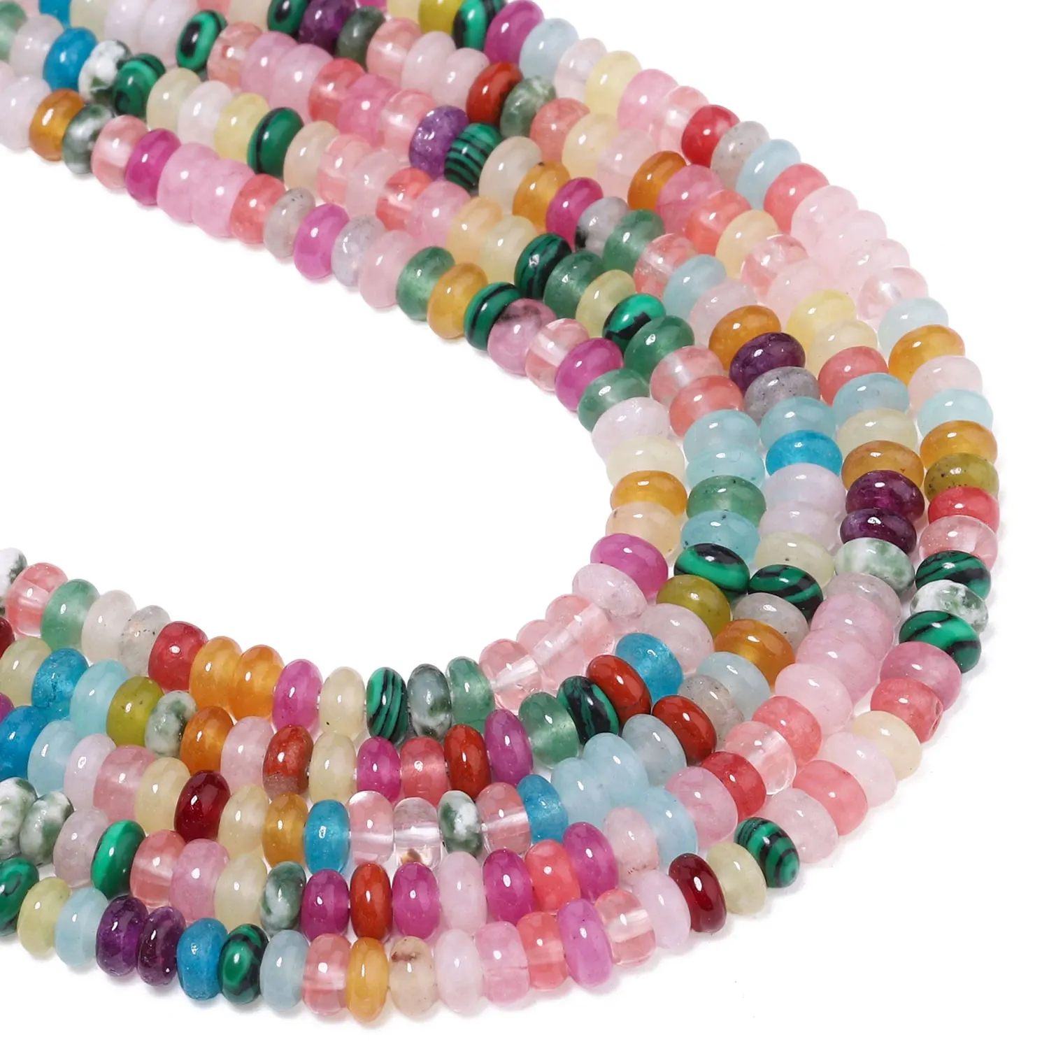Natural Mixed Colorful Stone Abacus Shape Beads for Jewelry Making DIY Charms Bracelet Necklace Accessory 4x2mm Wholesale