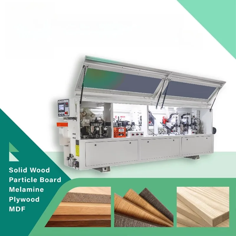 Fully Automatic Wood Edge Banding Machine 45 Degree Miter Trimmer Sealer And Scraper For Furniture