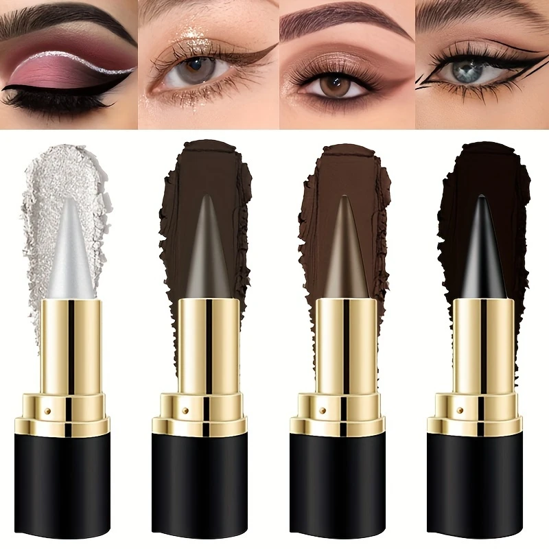 4-Farben Solid Matte Eyeliner-Creme – Matt, wasserdicht und wischfest, Eyeliner-Gel-Stick, Eyeliner-Balsam, Augen-Make-up für Anfänger