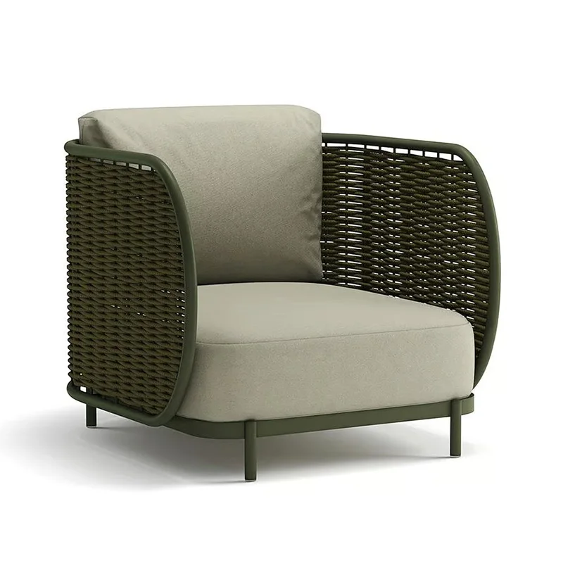 #Luxury Modern 3-Seater Outdoor UV-Resistant Rattan Woven Durable Lounge Sofa Set Eco-Friendly Quick-Dry Cushions Metal Frame