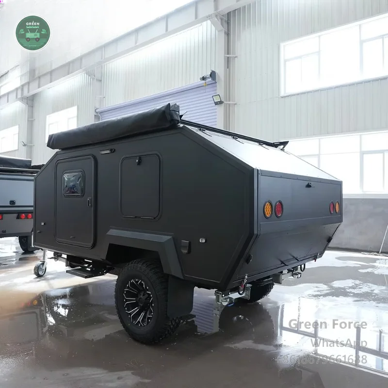 Premium 4-Berth Off-Road RV Trailer With Slide-Out Stainless Kitchen Elevated Chassis And All-Season Waterproofing