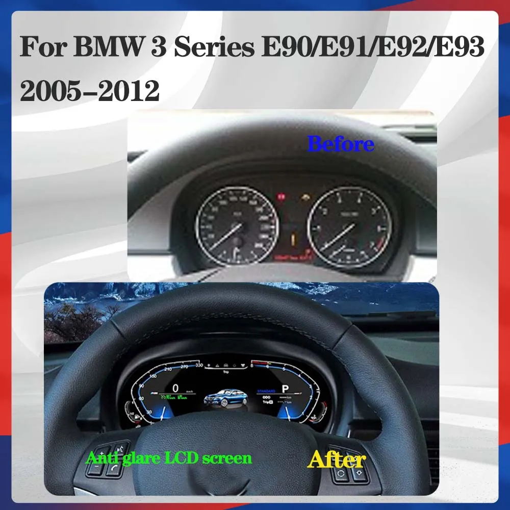 Cluster Digital Dashboard For BMW 3 Series E90 E91 E92 E93 2005-2012 Speedometer, Dashboard，Virtual cockpit， Plug-and-Play