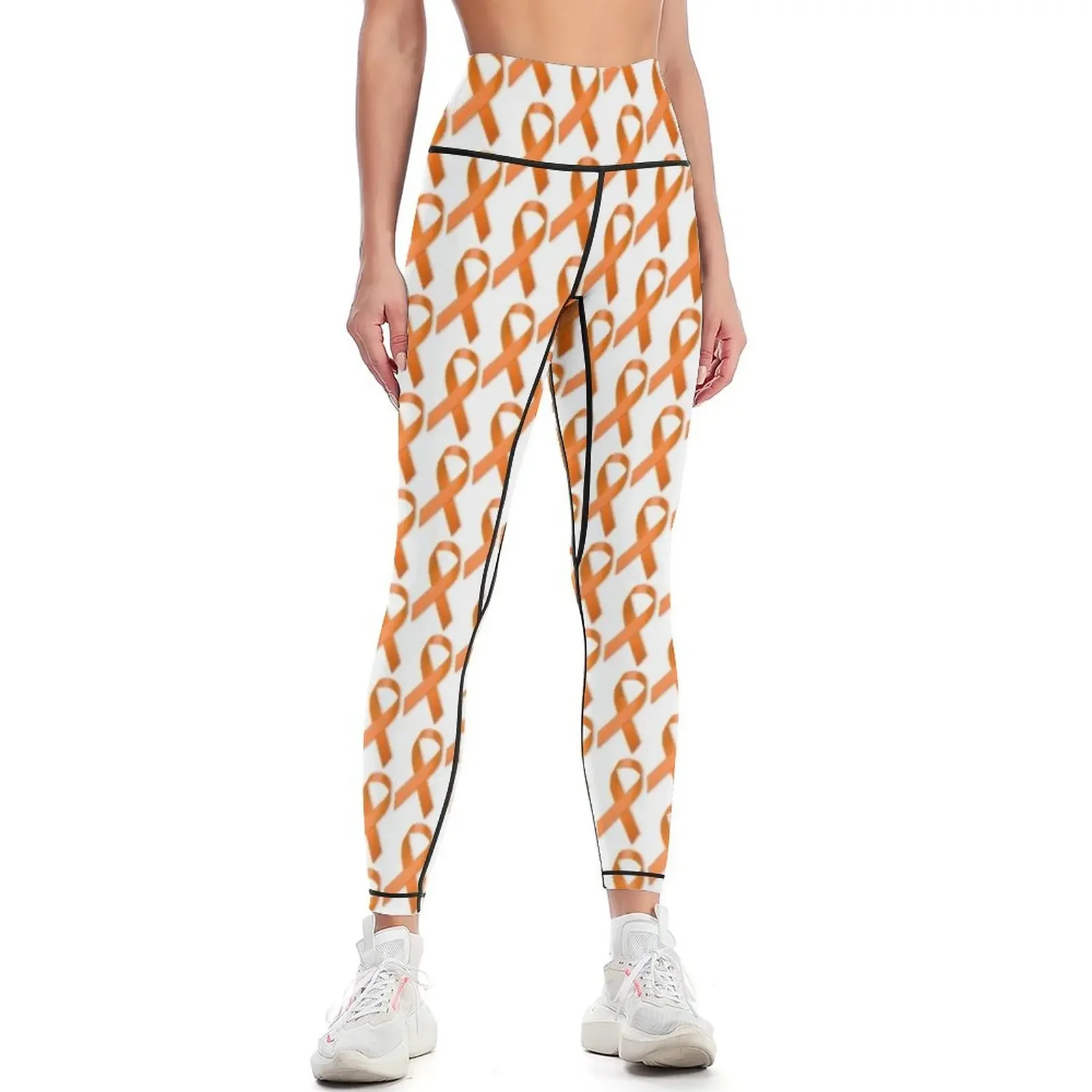 Mask of Multiple Sclerosis (MS) awareness ribbon Leggings Leginsy push up gym's clothing active wear Womens Leggings