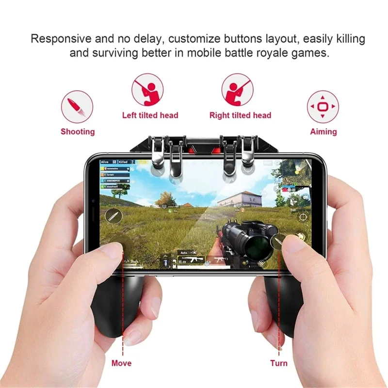 Mobile Game Controller for iPhone & Android, Triggers for Gaming, Gaming Grip Joystick Gamepad Shoot Aim Keys for 4.7-6.5