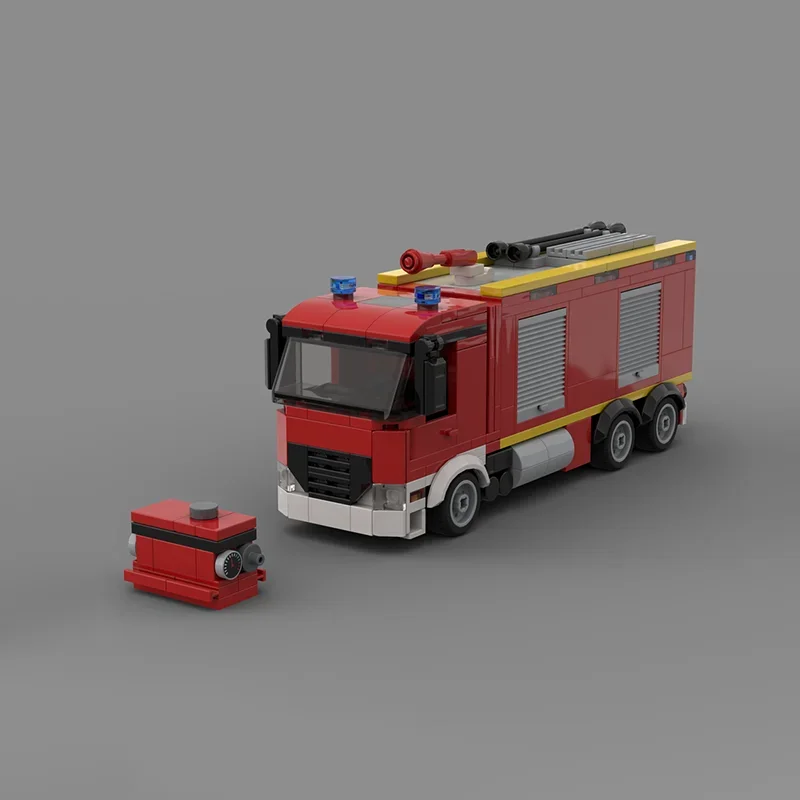 Fire Fighting Model Moc Building Bricks Modular Fire Truck Tank Fire Truck Technology Blocks Christmas DIY Toy Construction Gift