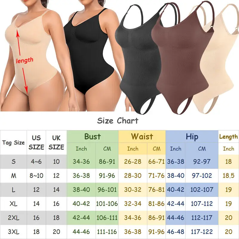 Women Romper Tummy Control Body Shaper Shapewear Bodysuit Sliming Seamless Ribbed Slimming Top Women Backless Body Shaper Thongs