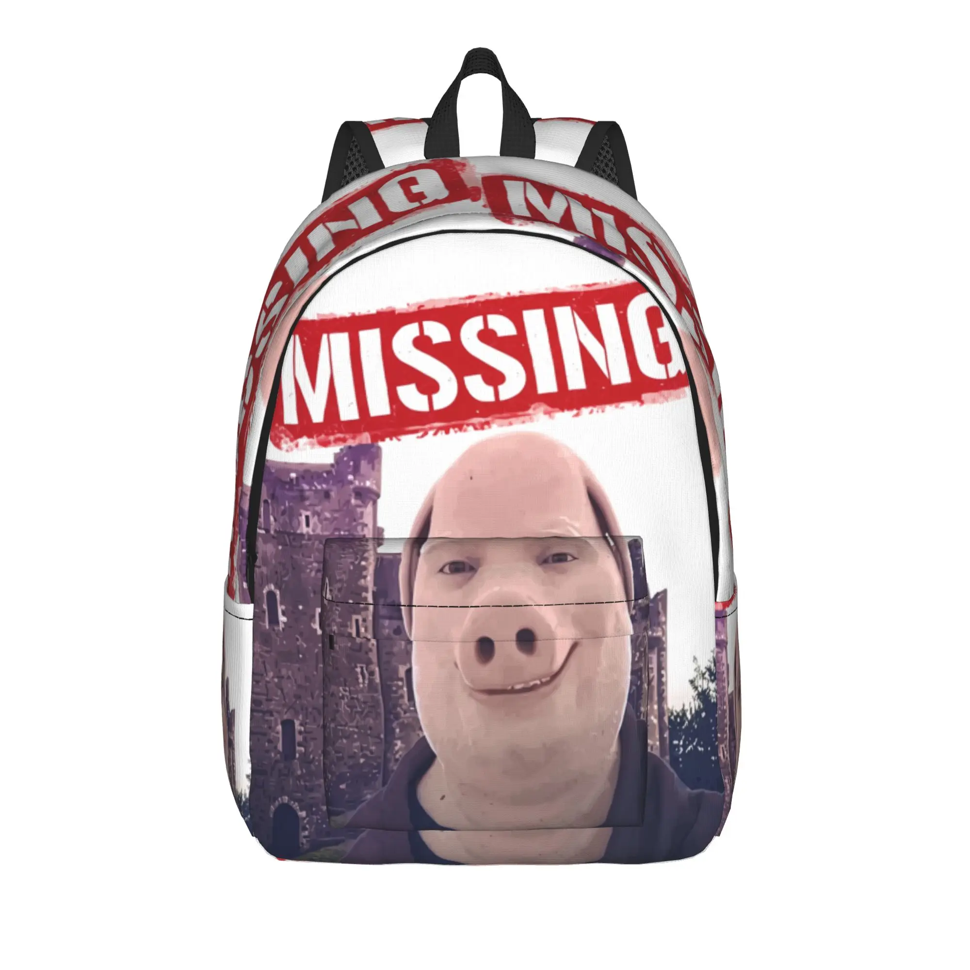 Missing John Pork Poster Backpack  Camping Backpacks Teen High Quality Soft School Bags Cute Rucksack