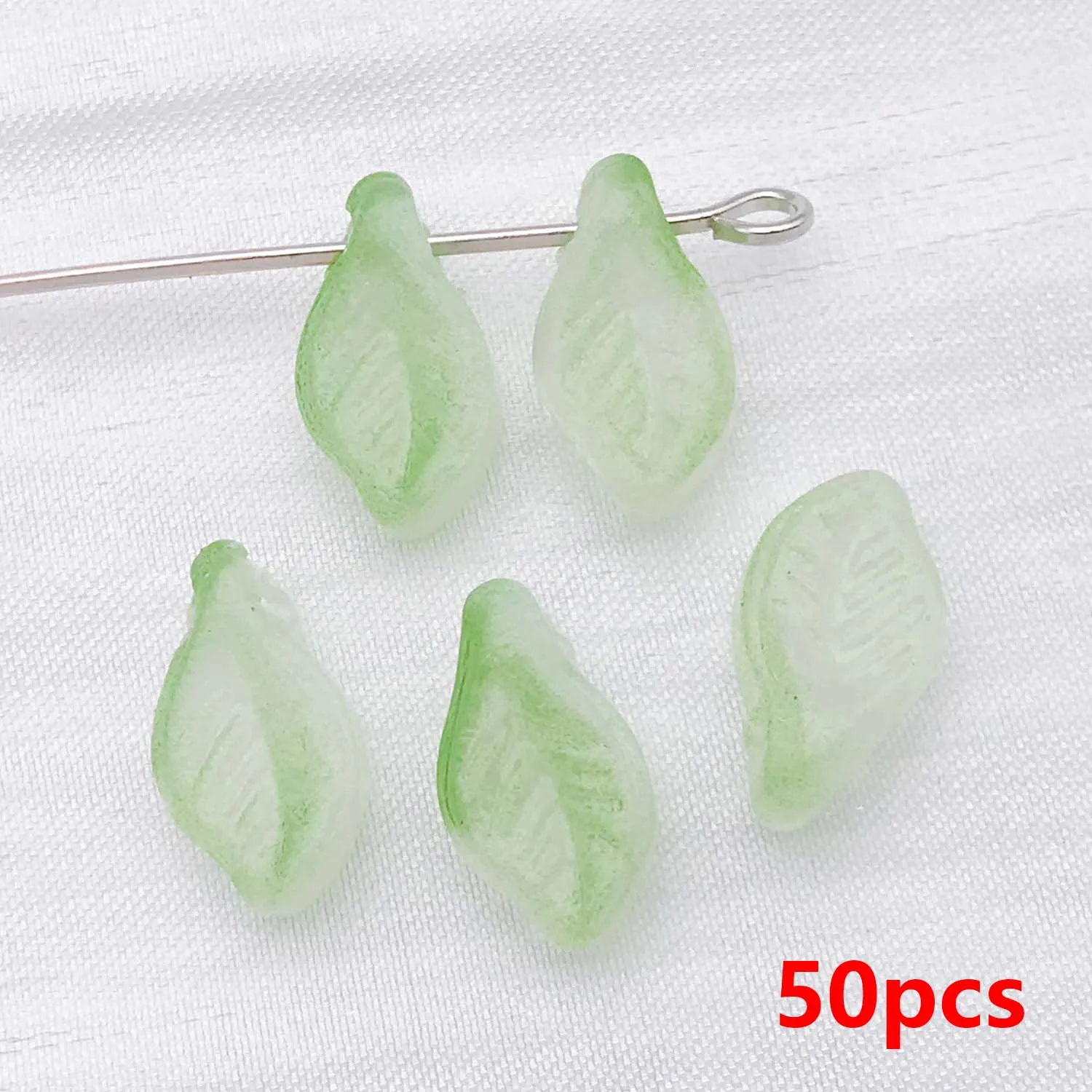 50 stuks 7*12mm Kleurrijke Glazen Blad Spacer Kralen, Losse Kralen voor DIY Armbanden Kettingen Oorbellen Sieraden Maken Accessoires