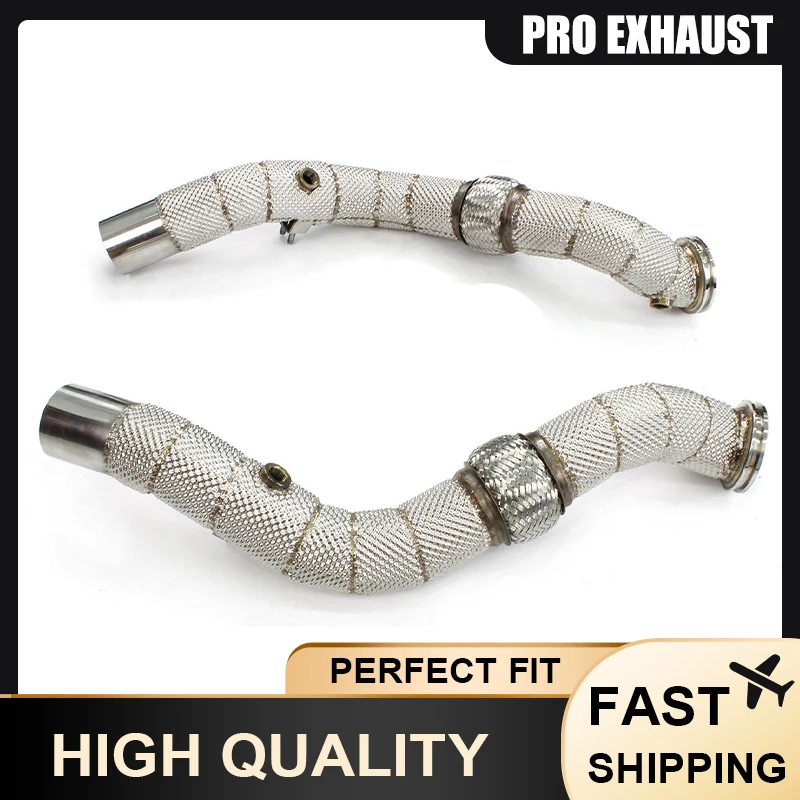 

PRO AUTO Stainless Steel Downpipe Exhaust for Maserati Levante 3.0T Free Flow Pipe With Heat Shield Racing Car Exhaust