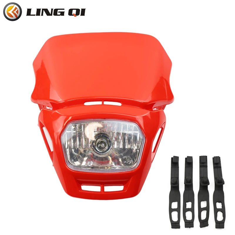 LINGQI RACING LED phare lampe frontale 12V pour Pit Dirt Bike phare phare pour modèles de moto universels