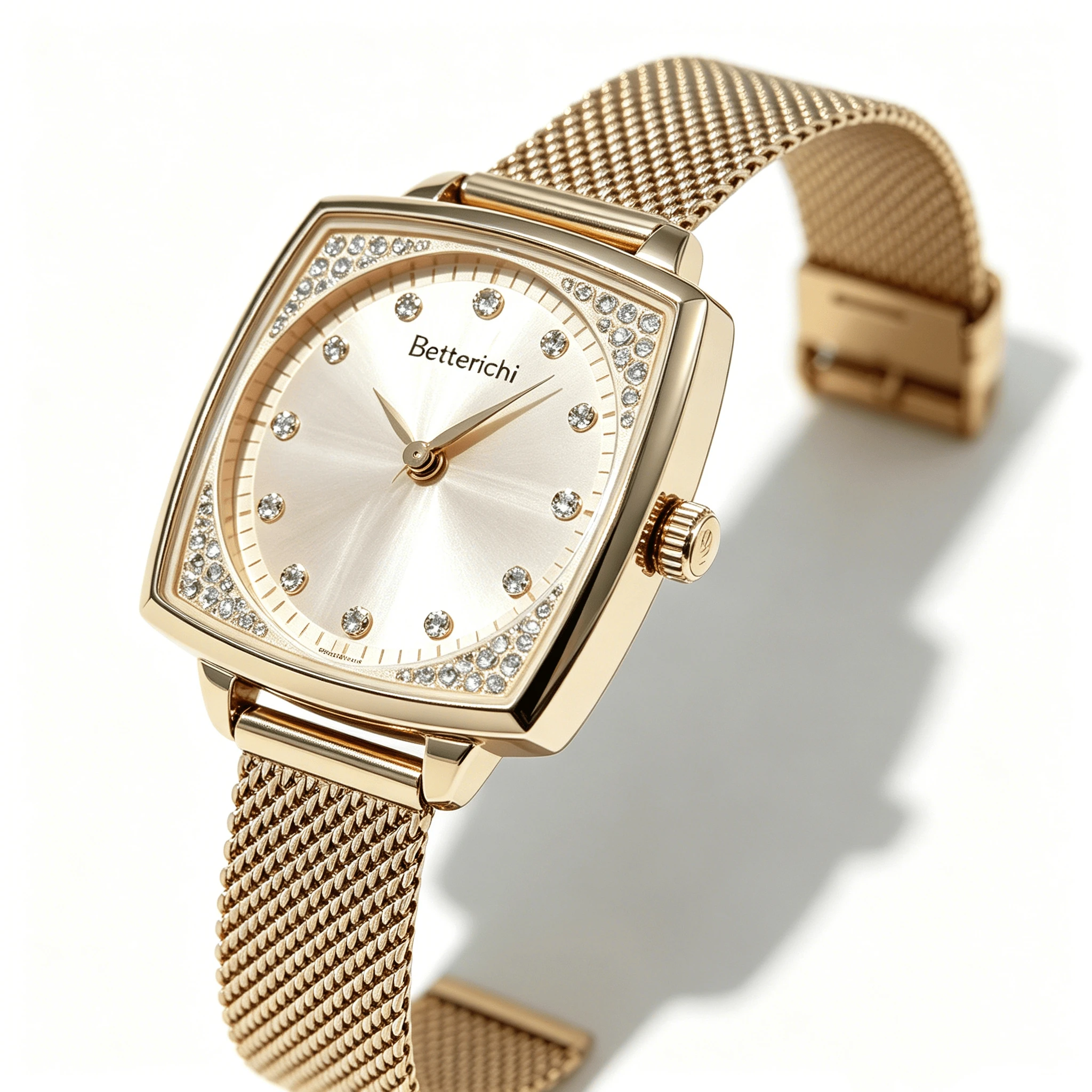 women's quartz watch designer luxury brands Stainless Steel Strap Rose Gold Watch Steel Mesh Belt  Small Dial Golden Wrist Watch
