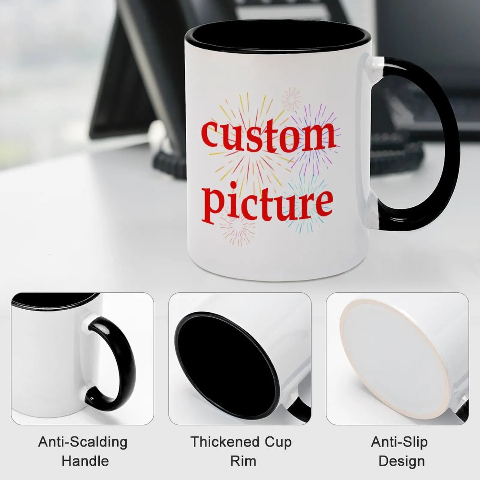 DIY Customized 330ML Ceramic Mug Print Picture Photo LOGO Text Personalized Coffee Milk Cup Creative Present Cute Gift