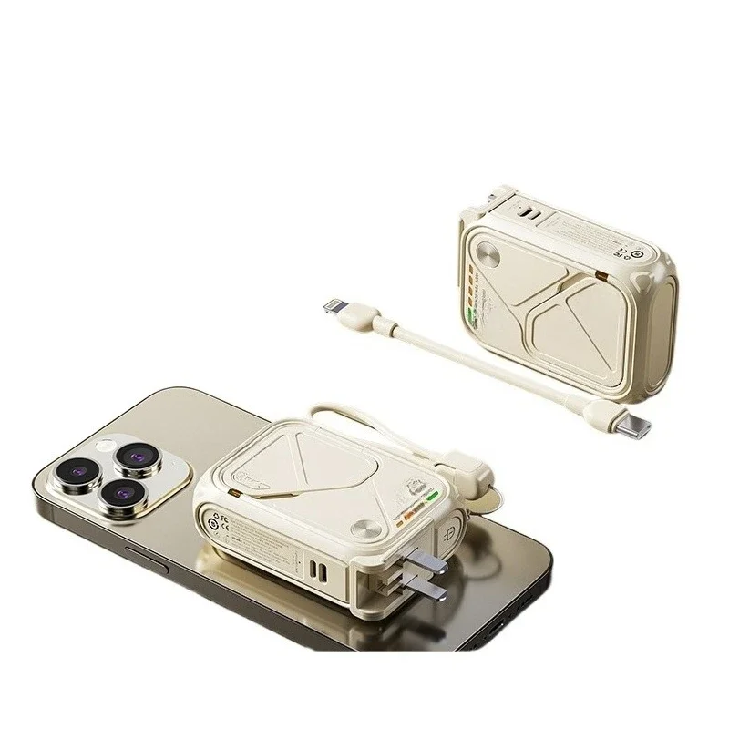 

Power bank comes with cable plug three-in-one, magnetic wireless fast charging is suitable for iPhone Huawei mobile phone