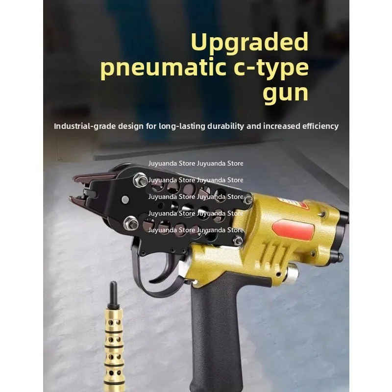 Pneumatic C-Type Gun Air Nail Group Cage Gun Binding Chicken Rabbit Cage Grab Net Assembly C-Type Nail Gun Sc760 Binding