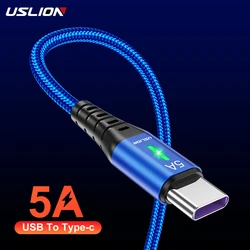 USLION 5A USB Type C Cable Micro USB C Fast Charging Mobile Phone Android Charger Data Cord For Huawei P40 Xiaomi 12 Pro Poco F3