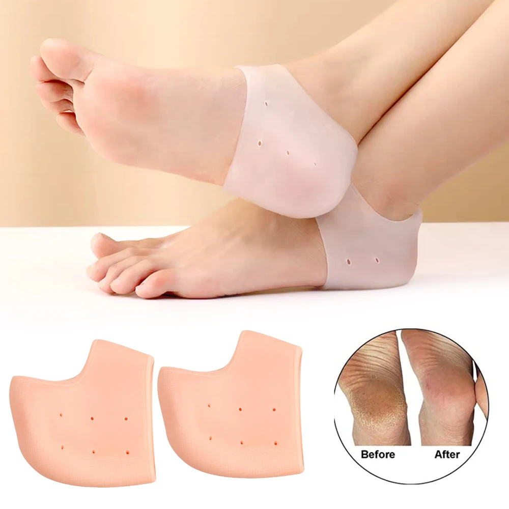 

Silicone Heel Socks Gel Moisturizing Shoe Covers for Dry and Cracked Skin Foot Care Tools Plantar Fasciitis Relief Inserts Pads