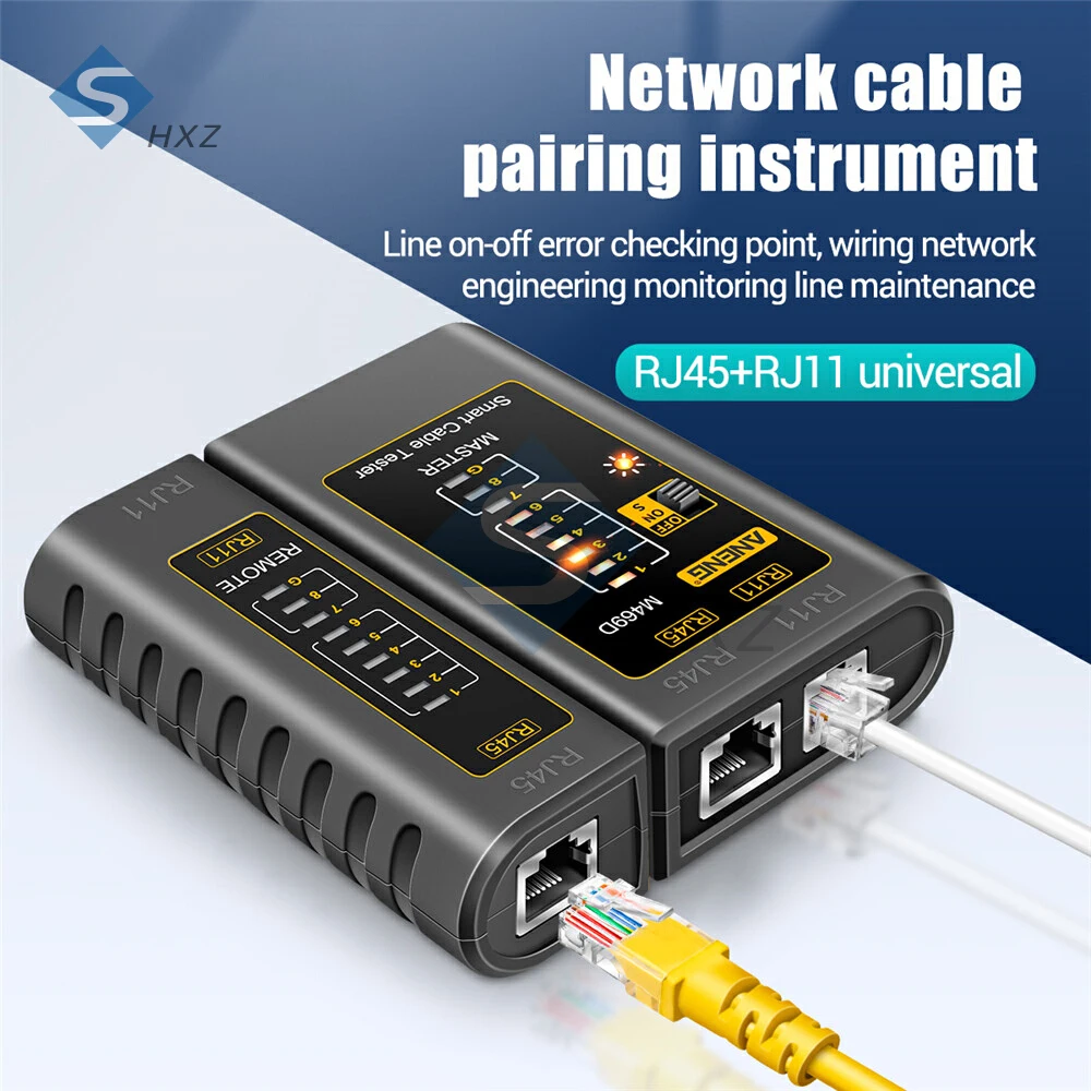 جهاز اختبار كابل الشبكة M469D RJ45 + RJ11 جهاز اختبار كابل توصيل إيثرنت UTP LAN أداة اختبار كابل الشبكات أدوات إصلاح الشبكة