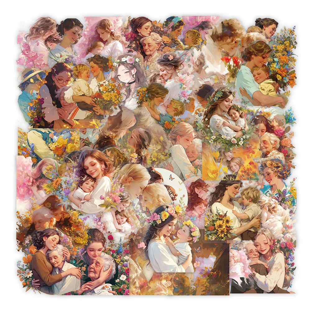 10/30/50 Stück Muttertag Liebe Blumen Aufkleber Ästhetische DIY Graffiti Tagebuch Laptop Scrapbooking Wasserdicht Dekoration Aufkleber Gi