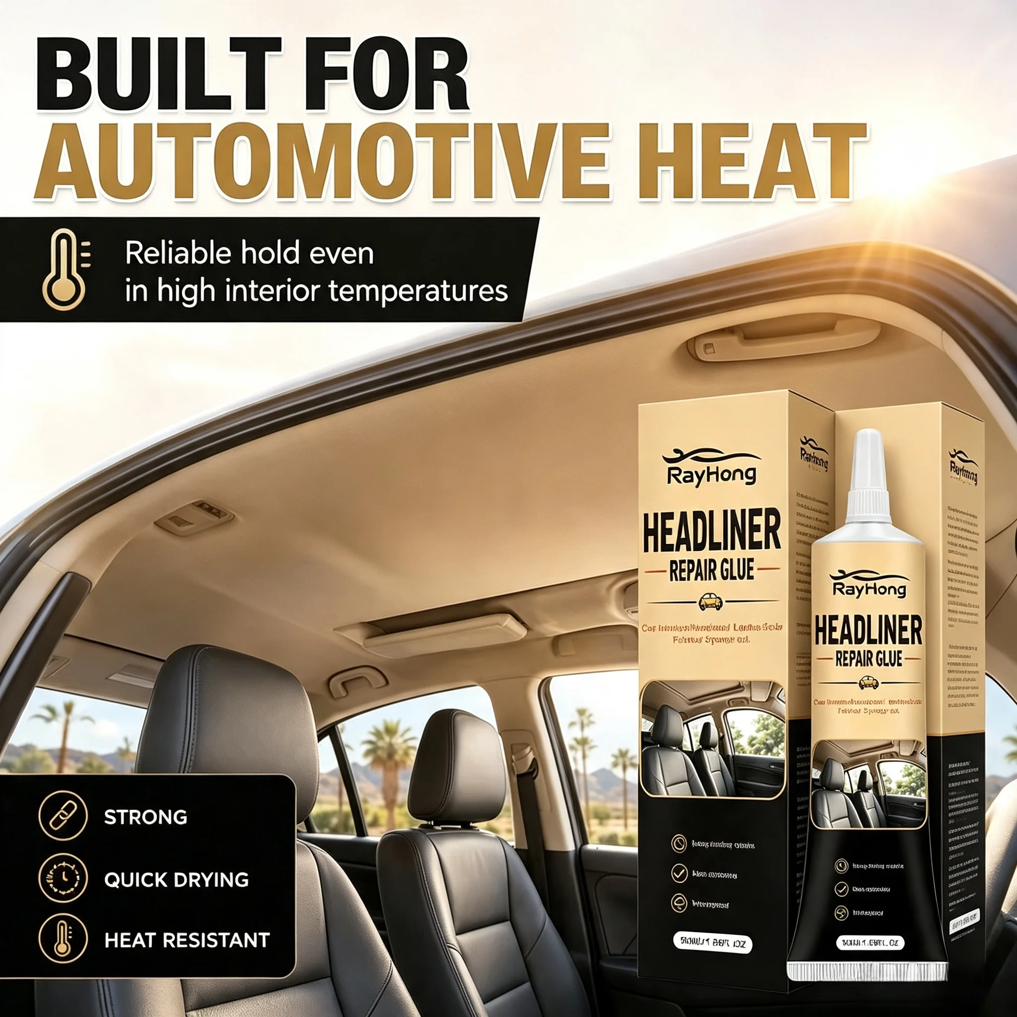 Car Headliner Repair Glue Waterproof Auto Roof Lining Fabric Leather Wear Tear Restoration Auto Interior Refurbishment Adhesive