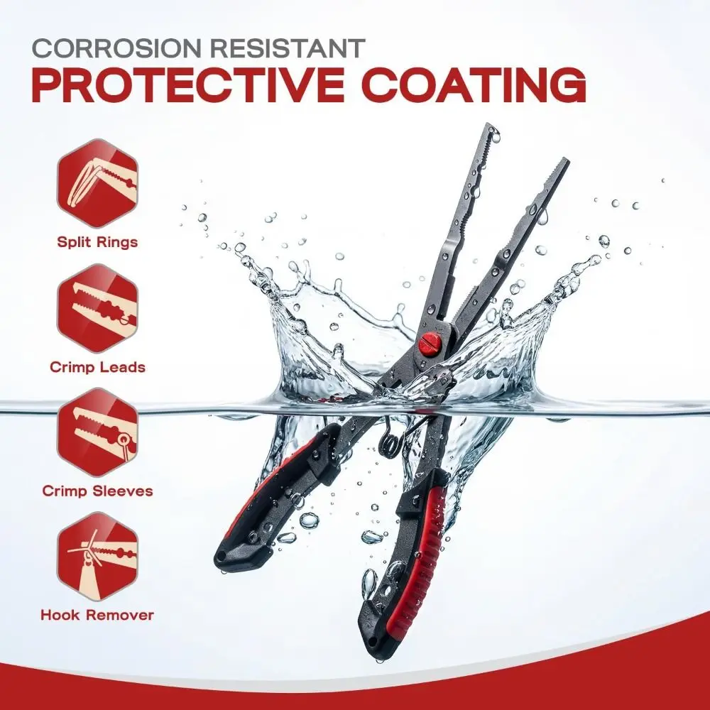 Stainless Steel Fishing Pliers Tool Non-Slip Grip Corrosion Resistant Fishing Line Remover Multi-Functional
